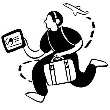 Journal Business Traveler Rushing To The Airplane