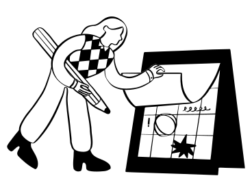 Lady with pencil marking calendar