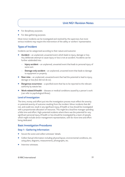 NEBOSH National General Certificate Revision Aids and Material Sample Unit NG1 2 RG Page 3