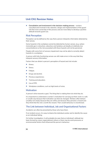 NEBOSH Health and Safety Management for Construction - UK Revision Aids and Material Sample Unit CN1 RG Page 1