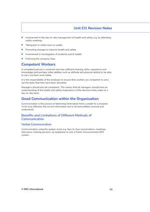 NEBOSH Construction Certificate (International) Revision Guide Revision Aids and Material Unit CI1 RG Page 3
